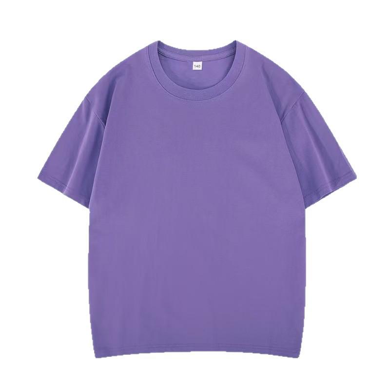 200g Pure Cotton Children's Short Sleeve Round Neck T-shirt – Parent-Child Casual Campus Style, Boys' Plain Color School Uniform Top