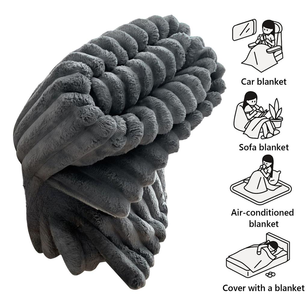 Reversible Faux Rabbit Fur Throw Blanket for Couch 60x40 Inches Fluffy Faux Fur Throw Blanket for Bed Sofa Chair Home Decor