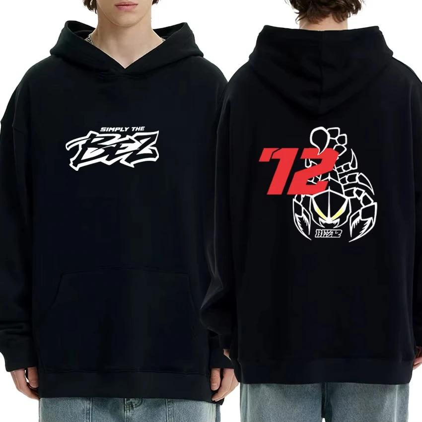 Marco Bezzecchi 2025 Motorradrennen 72 Fahrer Fan Beidseitig bedruckte Fleece-Hoodies für Herren und Damen Herbst Winter Sweatshirt Unisex