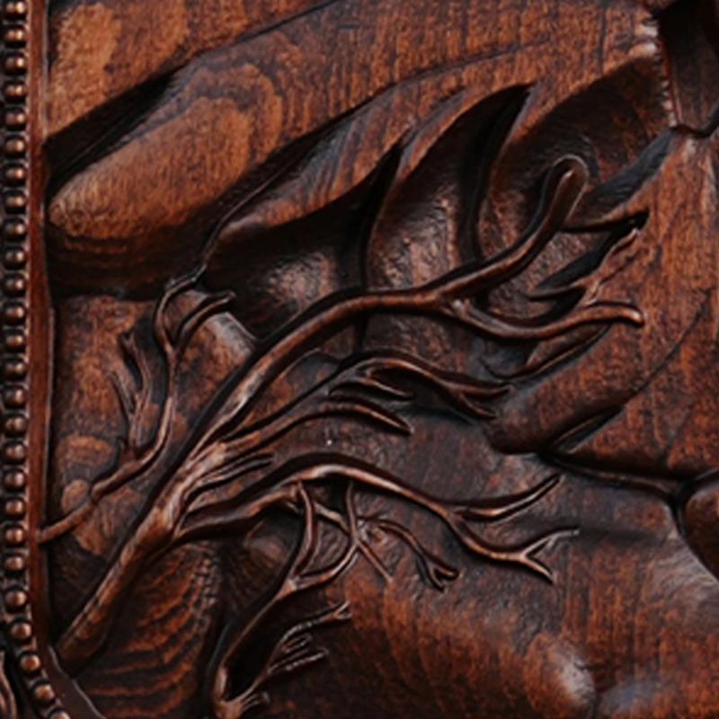 Solid Wood Carving YS Holy Grail Relief Plaque Living Room Porch Wood Carving Crafts Ornaments Retro Decoration Christmas Gifts