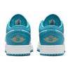 Pantofi sport pentru copii Air Jordan 1 Low GS Aquatone alb celeste-auriu 553560-174