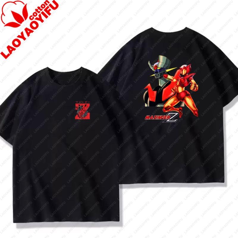 Unisex Cotton TShirts Mazinger Z Anime Robot Summer Casual Fashion Short Sleeve T Shirt Oversized Harajuku Tees Tops Kid Clothing