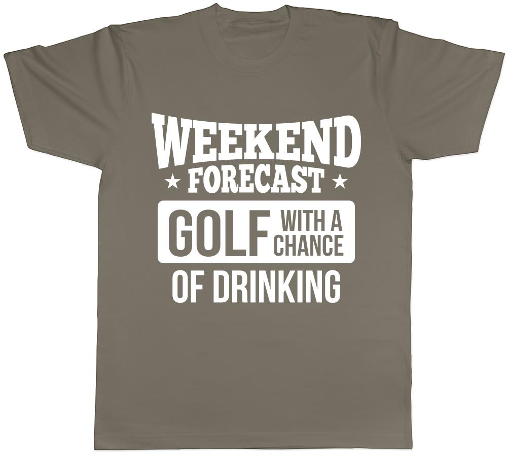 Weekend Forecast Golf with a Chance of Drinking Unisexs Unisexs Ladies TShirt Tee