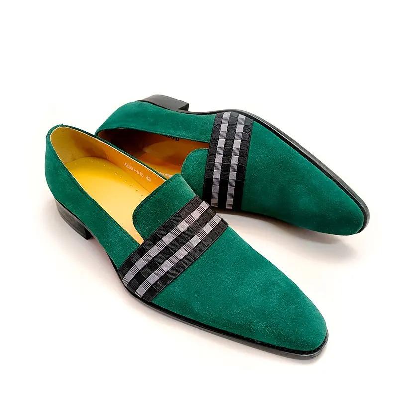 

Туфли мужские из коровьей замши дизайнерские лоферы модные элегантные зеленые коричневые мужские туфли без застежек свадебная одежда 47 зелёный