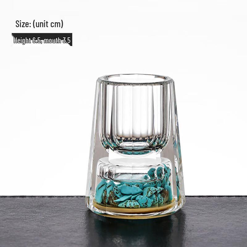 Junshiqi DU Creative Crystal Gold Foil Baijiu Tasting Cups 1011-1