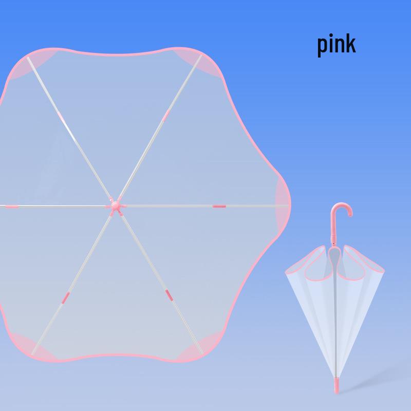 Kids' Safe Transparent Cartoon Umbrella: Automatic, Round-Corner Design for Kindergarten Boys & Girls