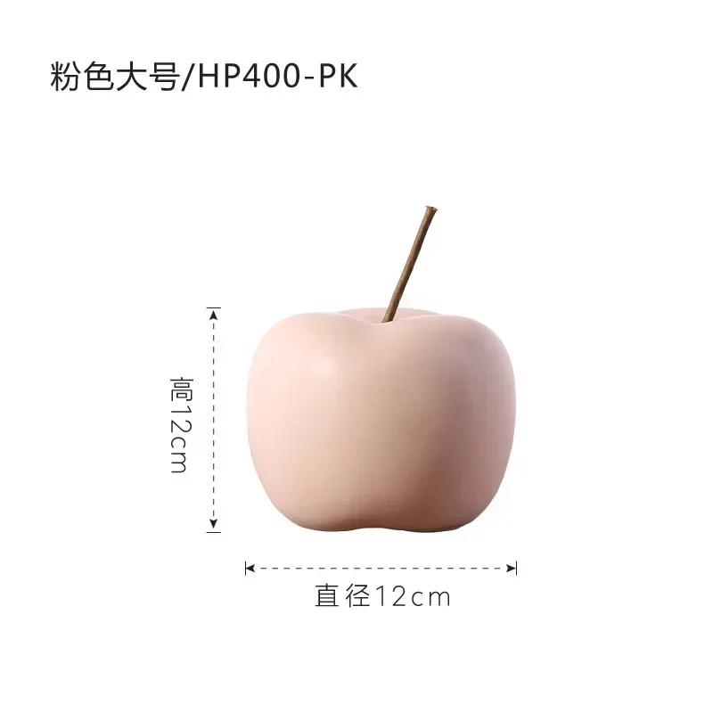 Nordic Exquisite Apple Sculpture and Figurines for Interior Home Decor Desk Accessories Ceramic Decor Creative Fruit Ornament