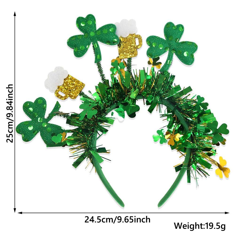 

Ирландские повязки на голову для женщин, аксессуары для волос с трилистником, головной убор для вечеринки, унисекс E
