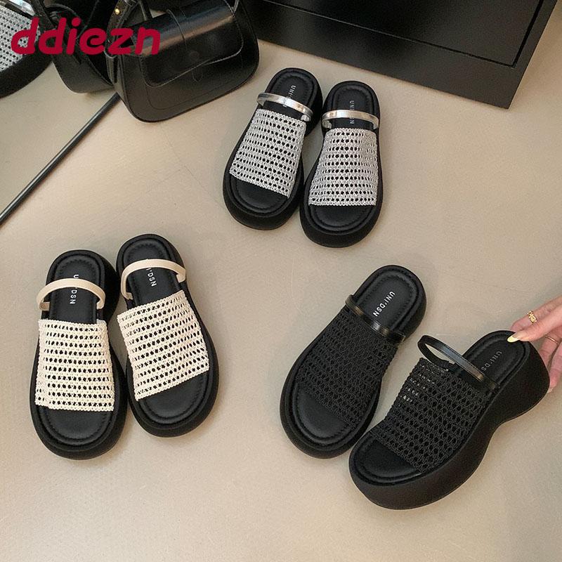 Fashion Fashion Platform Wedges Women Slippers Shoes Footwear Thick Soled Ladies Wedges Heeled Slippers Shoes Female Slides Sandals