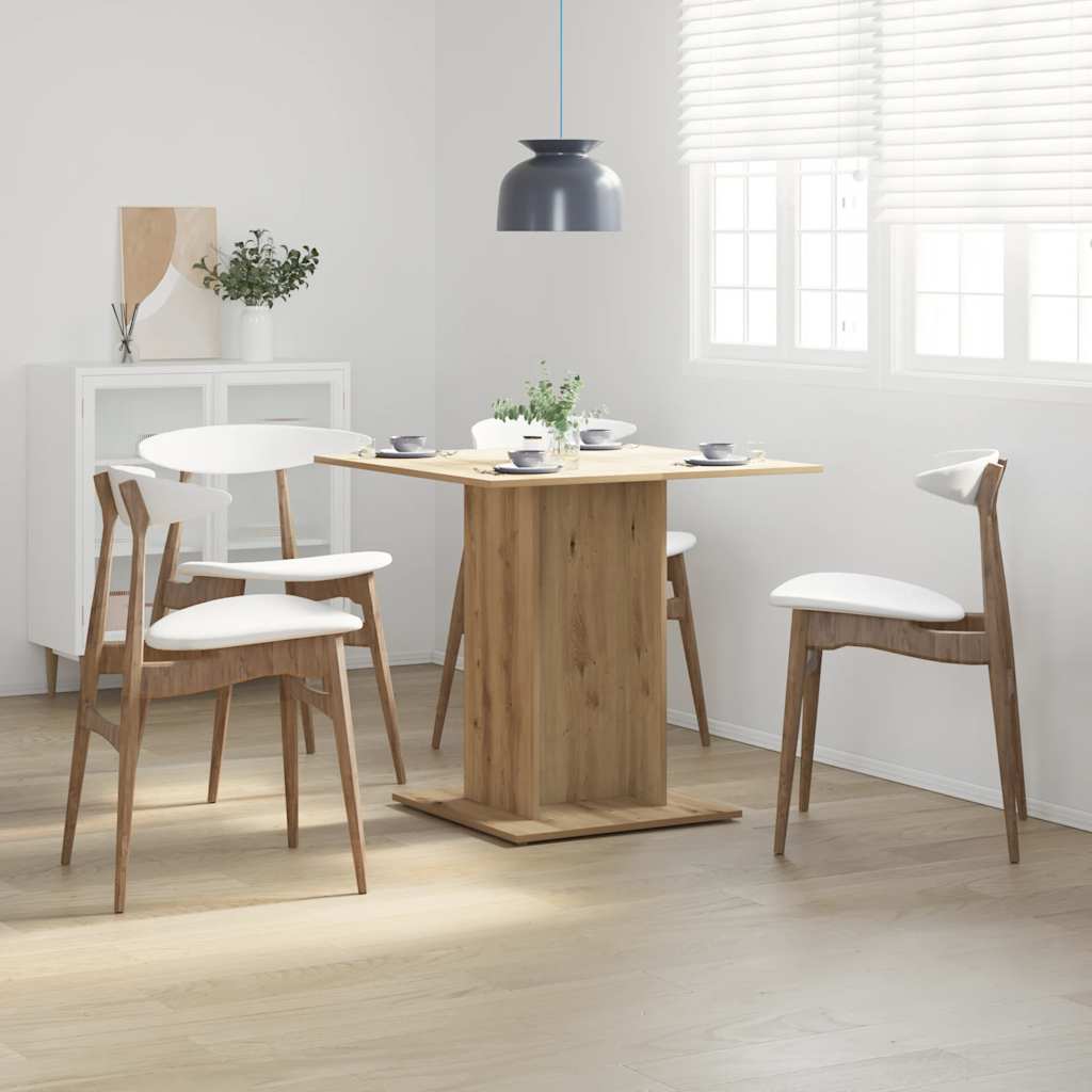 Vidaxl Dining Table, Artisan Oak Color, 80X80X75 Cm
