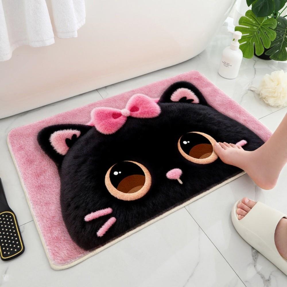 Imitation Cashmere Plush Entryway Door Mat Non-Slip Animal Area Rug Bedside Carpet  for Living Room 40*60cm-Style 1