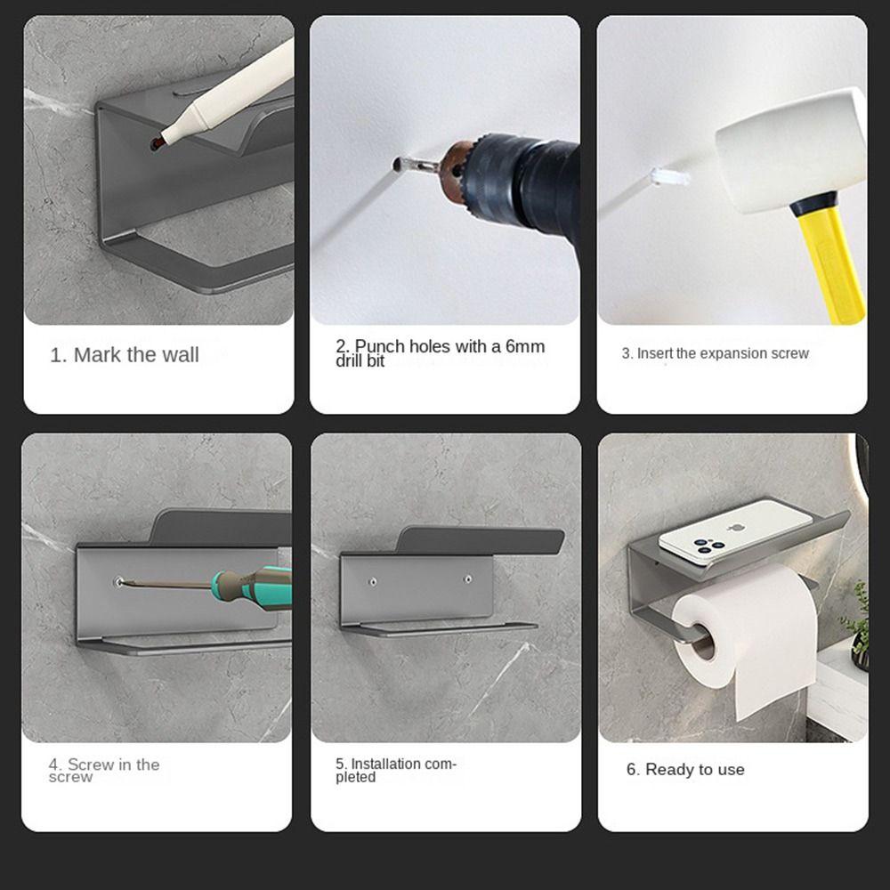 Wall Mount Paper Shelf Easy To Install Toilet Paper Holders Practical Wipes Dispenser  Bathroom