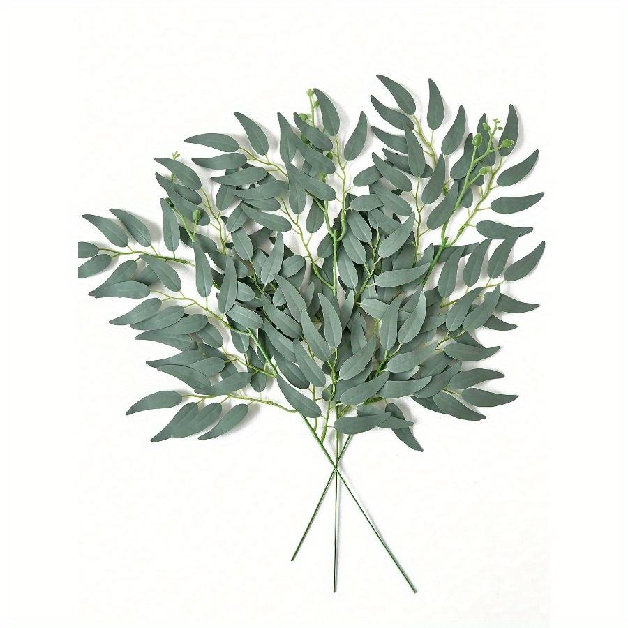 Künstliche Italienischer Ruscus Grünzweige 19,7" Falsche Weidenblattzweige Künstlicher Grüner Blattspray für Hochzeitsstrauß Bogen Girlande Tischdekorationen