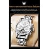 OLEVS Automatic Mechanical Watch Men's Luxury Stainless Steel Multi-Calendar Waterproof Luminous Silver