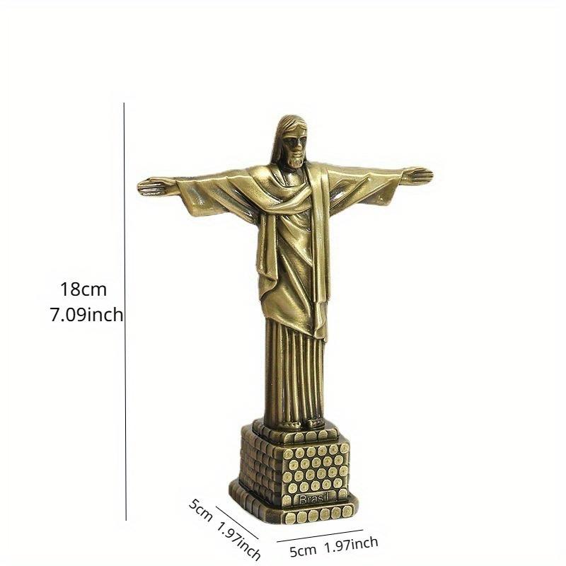 Jesus Figurine Statue Brazil Christ The Redeemer Statue Tabletop Sculpture Metal Crafts Big Ben World Famous Building Home Decor