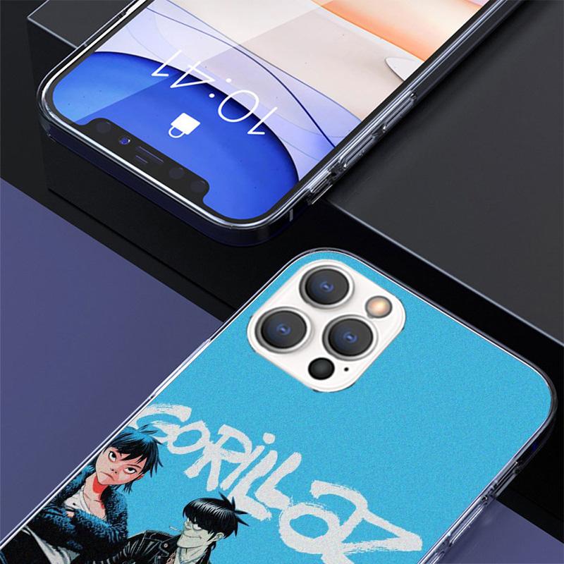 Gorillaz Anime Phone Case for Apple iPhone 17 Air 16 16E 15 14 Plus 13 Mini 12 11 Pro Max 7 8 + SE 2020 Soft Cover Fundas 16 15