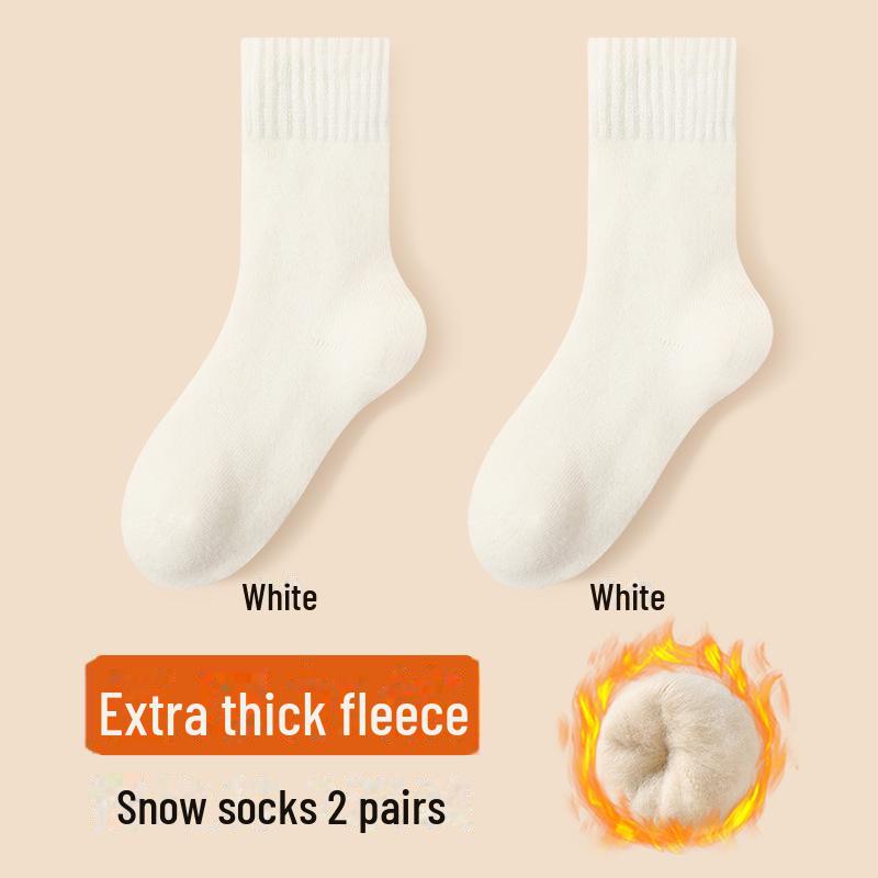 "Women's Plush Winter Socks - Velvet, Thick, Warm Mid-Tube Home & Sleep Socks"