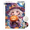 DIY Frameless Pearl Painting Halloween Witch Pumpkin Cute 3D Bead Art Relaxing Craft for Living Room Decor
