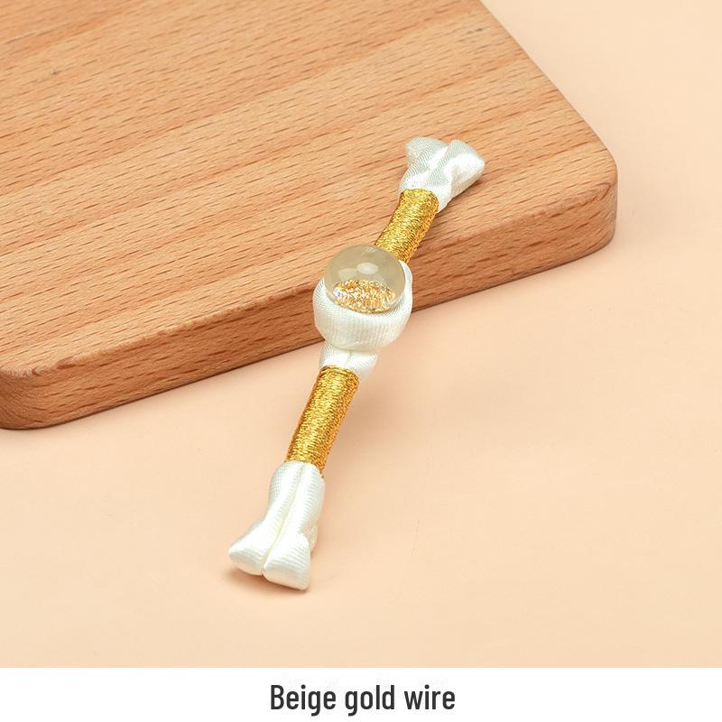 Hengmeihe Ręcznie Robiony Koralikowy Guzik Cheongsam ze Złotej Folii z Wykończeniem Złotą Nicią