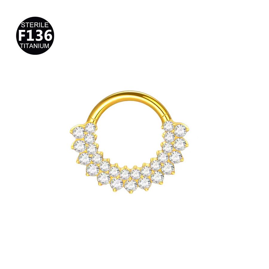 Anello in Lega di Titanio G23 2024 con Frange Intagliate per Naso e Orecchio - Gioiello Piercing Raffinato