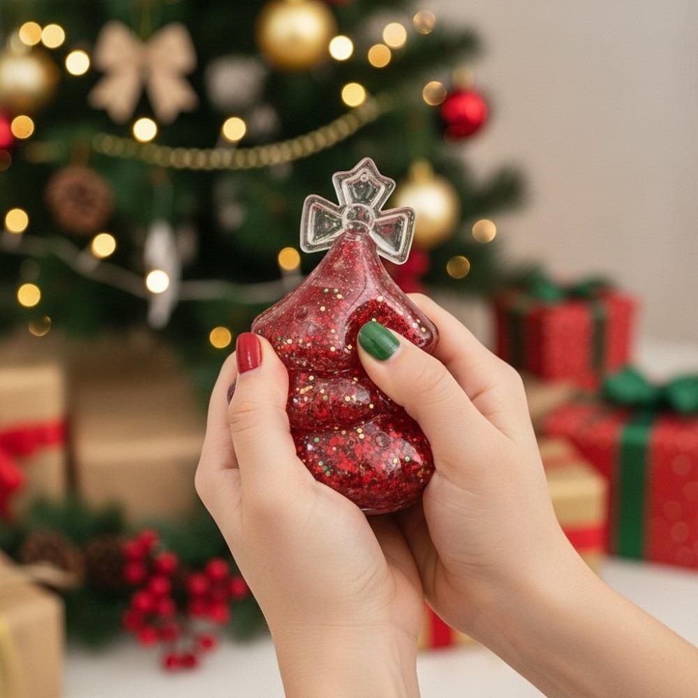 Christmas Tree/Santa Claus Shape Xmas Anti Stress Squeeze Toy With Sequins Sensory Toy Office
