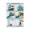 Hanging Automatic Food Water Dispenser, Auto Gravity Pet Feeder and Waterer Set, Cage Cat Food Bow