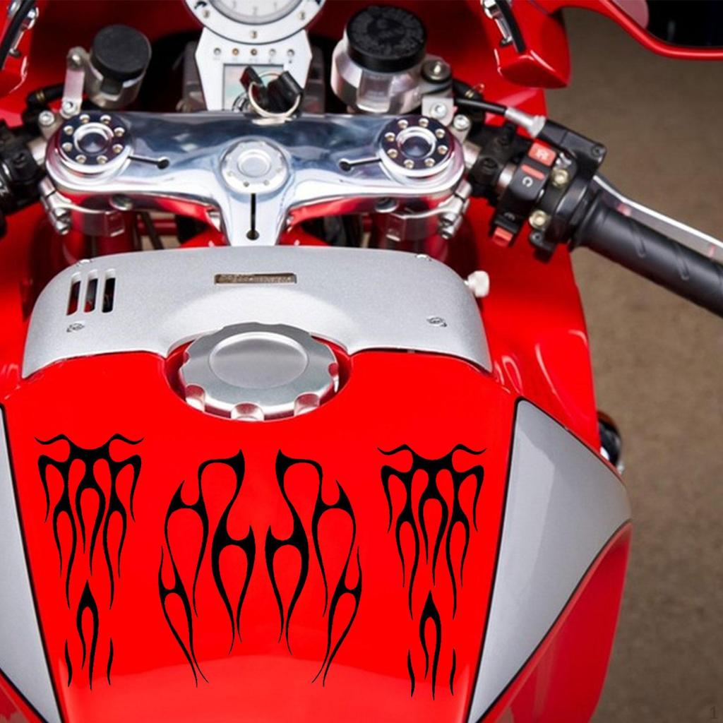Motorcycle Tank Stickers Decor Stripe Decals Exterior Accessories Flame