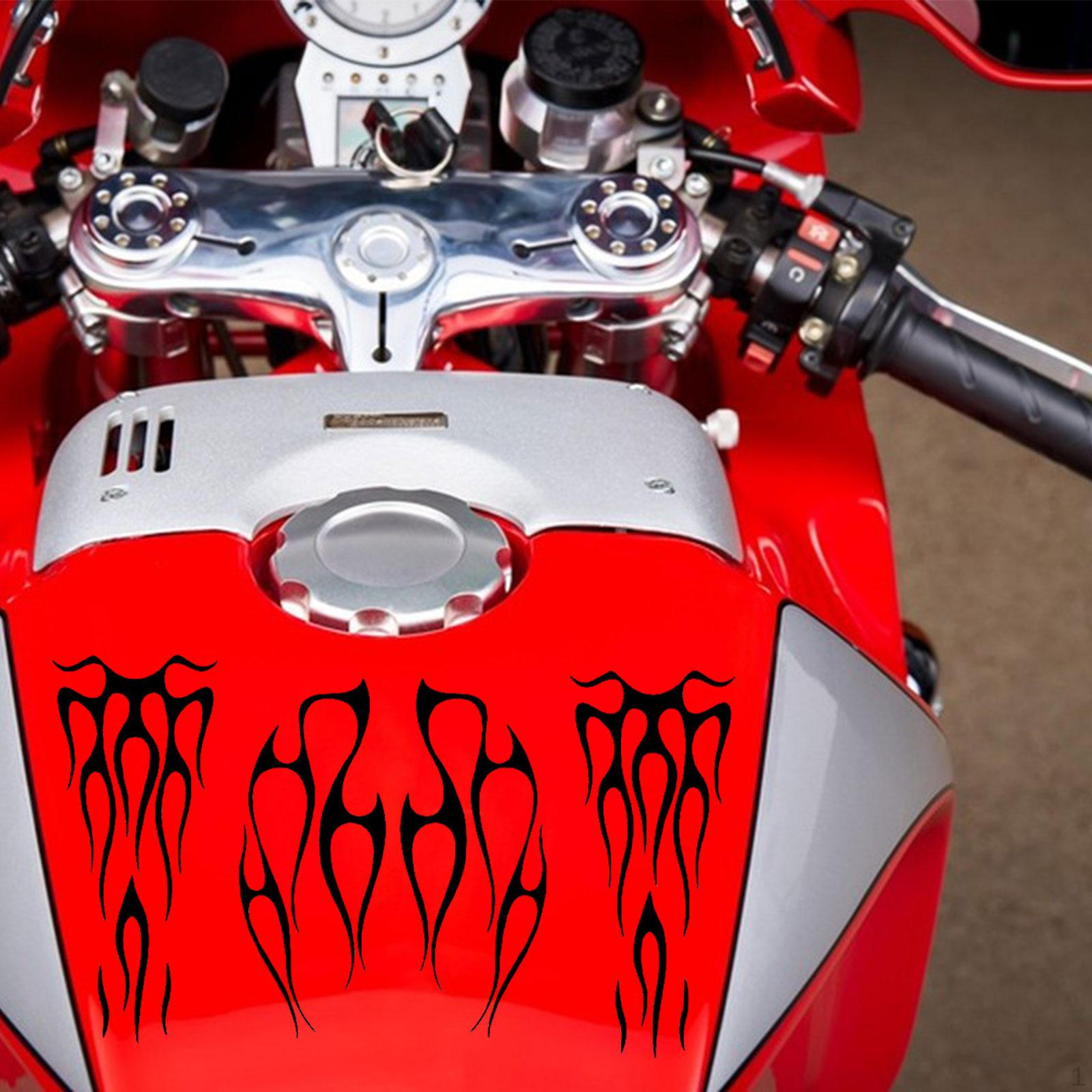 

Motorcycle Tank Stickers Decor Stripe Decals Exterior Accessories Flame чорний