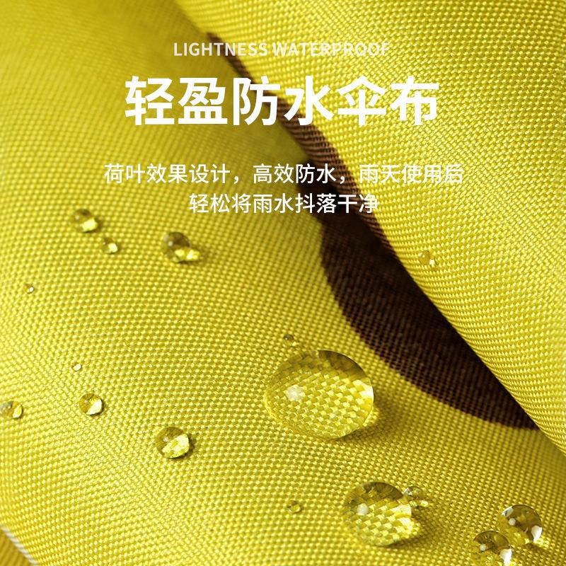 Black Rubber Sun Protection and Shade Umbrella Three-fold Sun Umbrella, All-weather Folding Umbrella