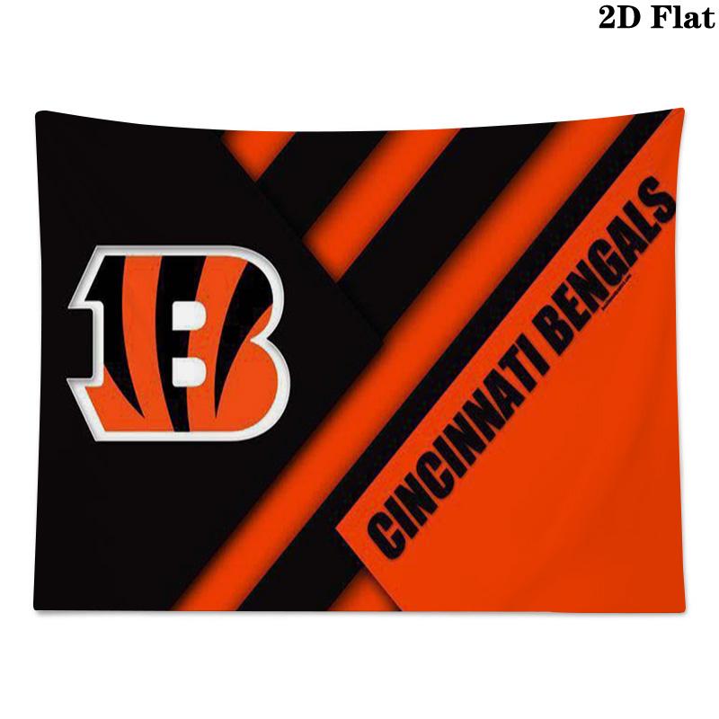 Cincinnati Bengals Logo Wall Tapestry Aesthetic Wall Hanging Printed Fabric Blanket Decorative Tapestries for Bedroom Living Room Home Decor