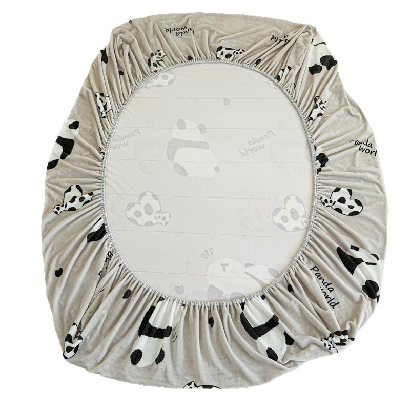 New Type A Milk Velvet Fitted Sheet, Thickened and Warm Gold Mink Velvet Mattress Cover, All-inclusive