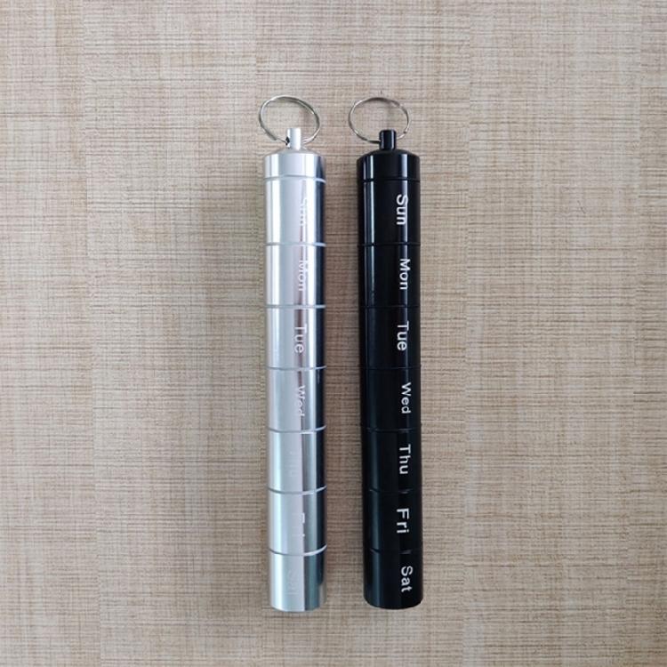 2 Stück Pillendose Wöchentlicher Schlüsselanhänger Pillenhalter 7-Tage-Organisatoren Reise-Pillenhalter