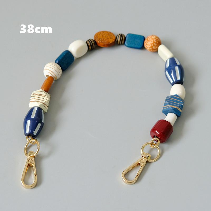 Nowa torebka damska akcesoria kolorowe drewniane koraliki z żywicy część ręcznie wykonana opaska na nadgarstek etui na telefon pasek kobiety wymiana torby łańcuszek z uchwytem