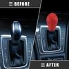 TWO Car Gear Shift Knob Cover Handbrake Shifter Cover Silicone Red Universal