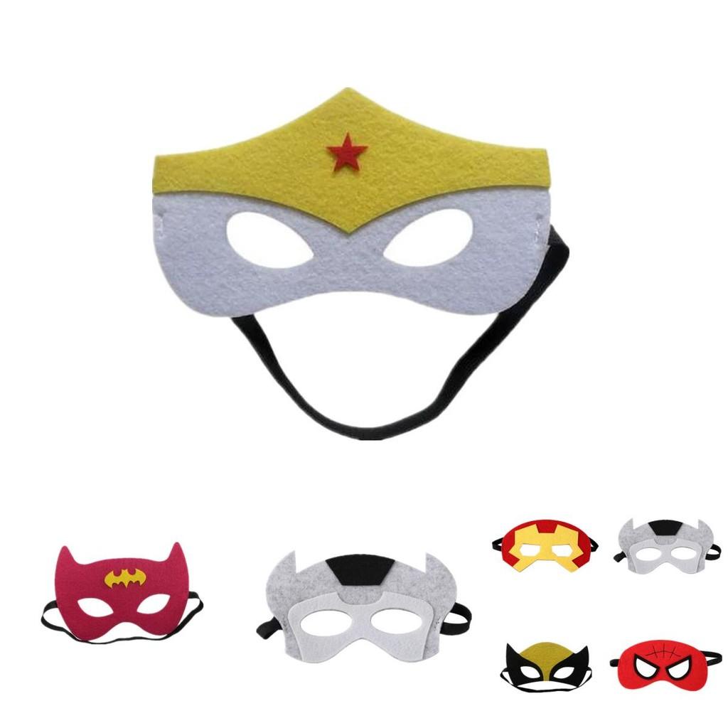 Spiderman Iron Man Batman Kids Felt Mask Halloween Costume Accessory For Role Play Fun