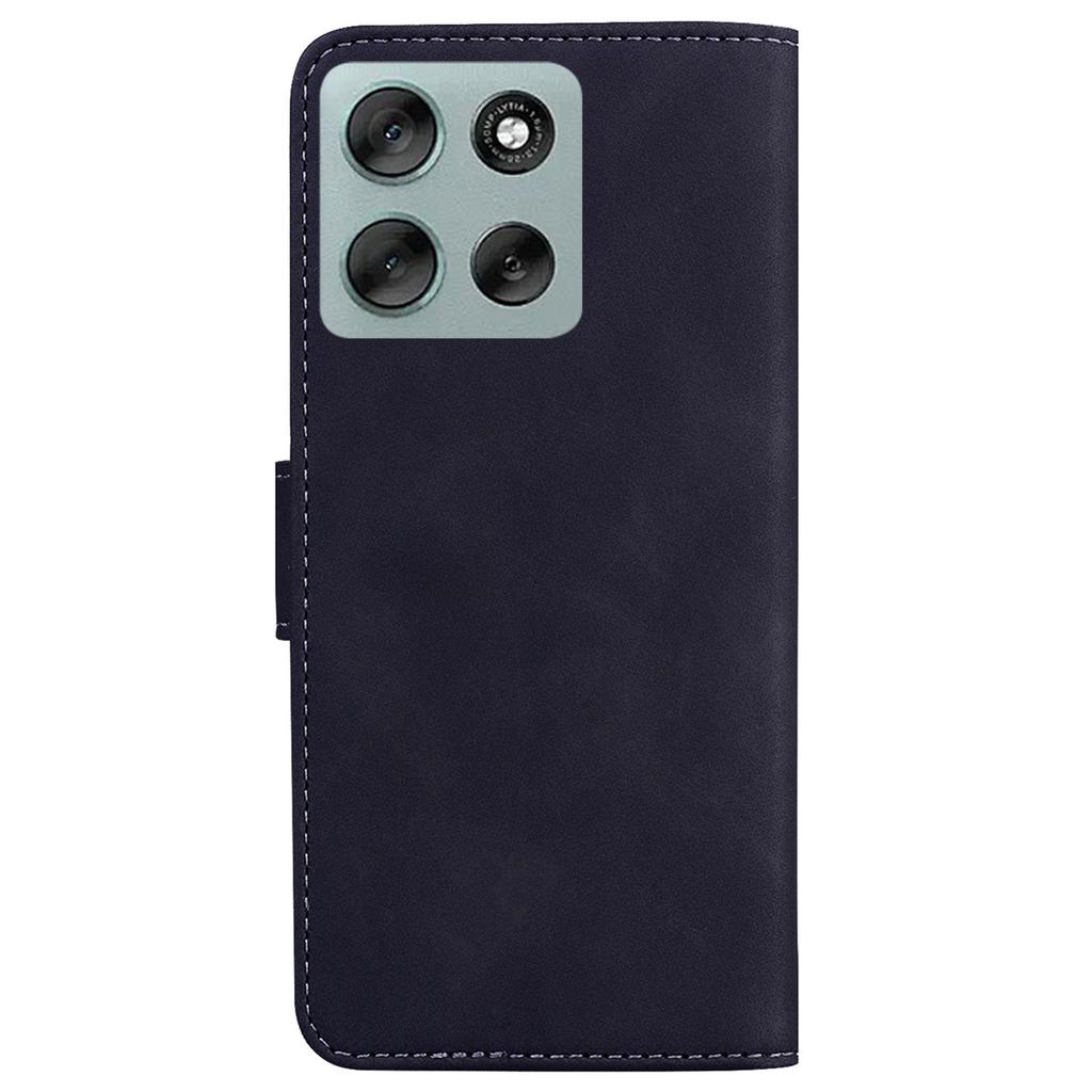 Etui dla Motorola Moto G56 5G, Jednokolorowe Skórzane Etui Portfelowe na Telefon