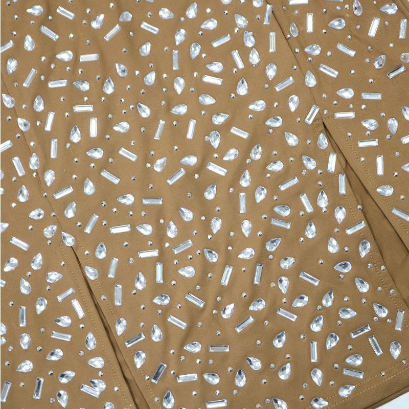 Women's Halter Dress Sexy Deep V Slit Dress Chain Dress