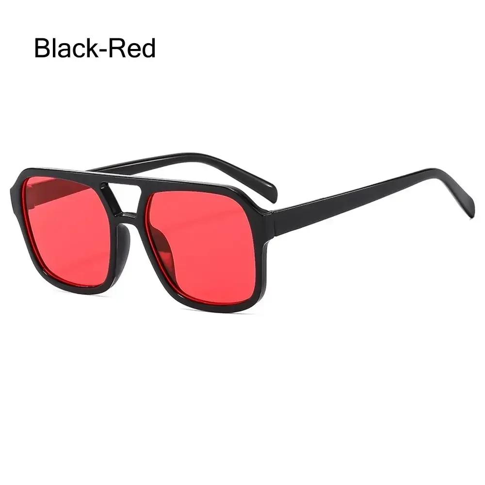 Vintage Retro Square Sunglasses Unisex Stylish Big Frame Sun Eyeglasses Ins Style Shades Sunglasses Fashionable Black Color Frame Shades