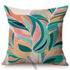Abstract Leaves Pattern Cushion Cover Colorful Tropical Plants Pastel Art Cotton Linen Sofa Decoration Throw Pillow Case Cojines