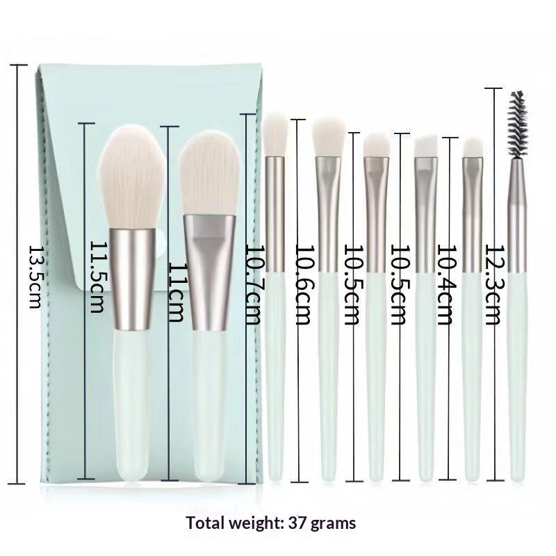 8 Pcs Premium Professional Makeup Brush Set Soft Synthetic Bristles Portable Pu Case For Daily Use Travel And Beauty Enthusiasts