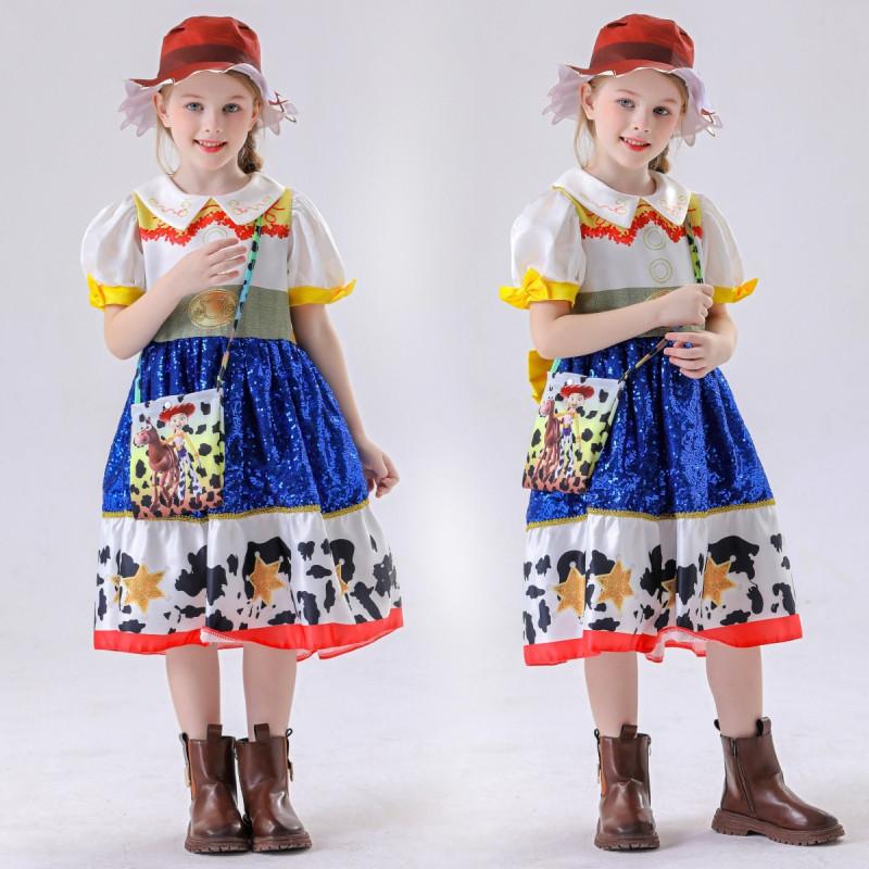 Story Toy Jessie Cosplay Dress Set Clothing Halloween Party Stage Performance