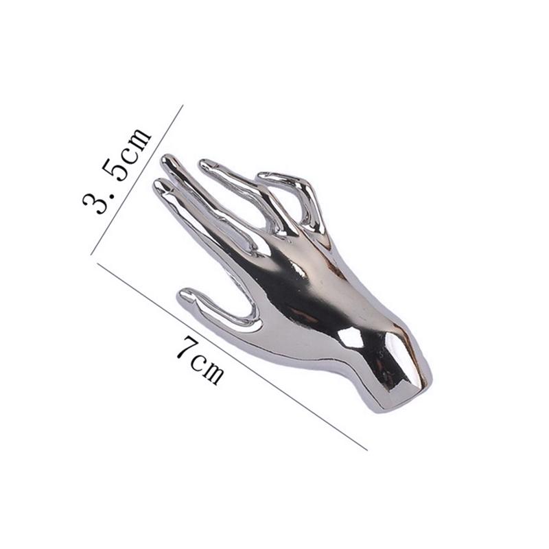 Vintage Metall Handförmige Brosche Minderheitendesign Glänzende Kleidernadel Für Frauen Punk Einzigartige Anzugnadeln Party Schmuck Geschenke