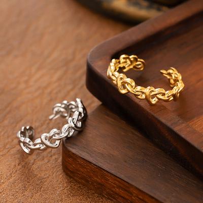 Daumenring Hohl Herzform Verstellbares Öffnungsdesign Fingerring Edelstahl Fingerband Vielseitiger Schmuck Geschenk