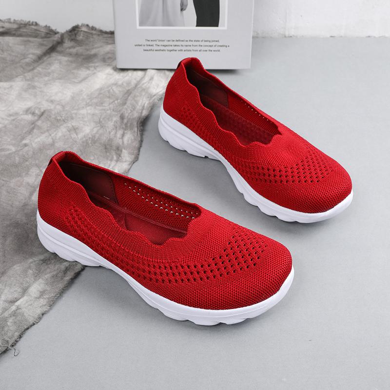 2025 Neue Damen Slipper Reise Weiche Sohle Bequeme Schuhe Atmungsaktives Mesh Flache Schuhe Einfarbig Lässige Sportschuhe