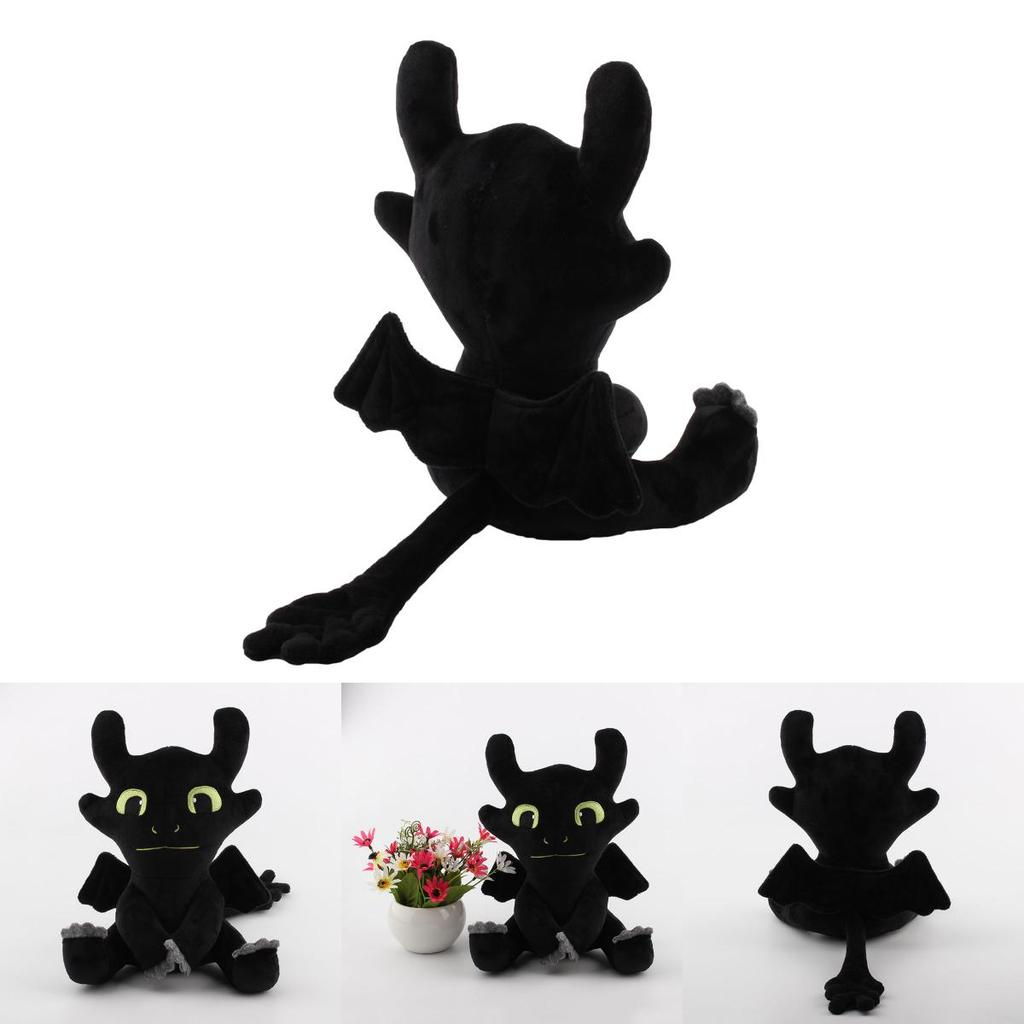 New How To Train Your Dragon 3 Plush Toy Light Fury Black Toothless Soft And Cuddly