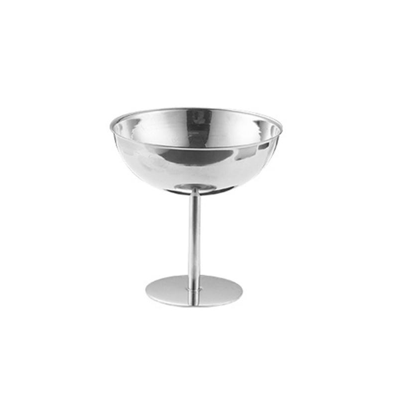 Footed Metal Serving Cup for Fruit Presentation and Party Table Use, Stemmed Bowl Cup for Home Gathering Display