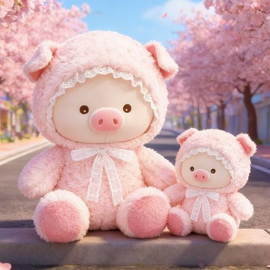 Year-Round Adorable Pig Plush Toy - Little Girl s Soothing Birthday Gift 28cm - 0.3kg