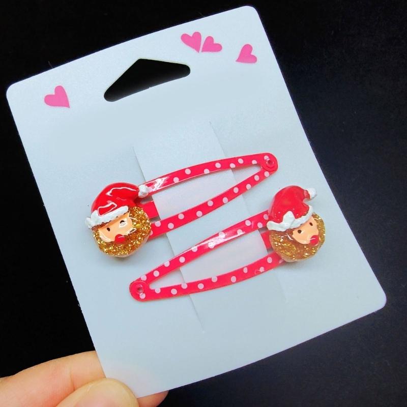 Lovely Christmas Hair Clip Sequined Nonslip Strong Clip Santa/Tree Decors For Christmas Holiday Hair Styling Accessories