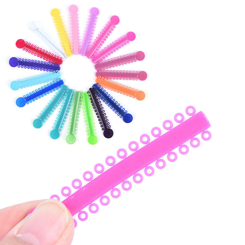 20Pcs 1Pack Dental Ligature Ties Orthodontics Elastic Rubber Bands Multi Colour