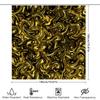 Luxury Golden Fluid Texture Print Shower Curtain Waterproof Bathroom Decor